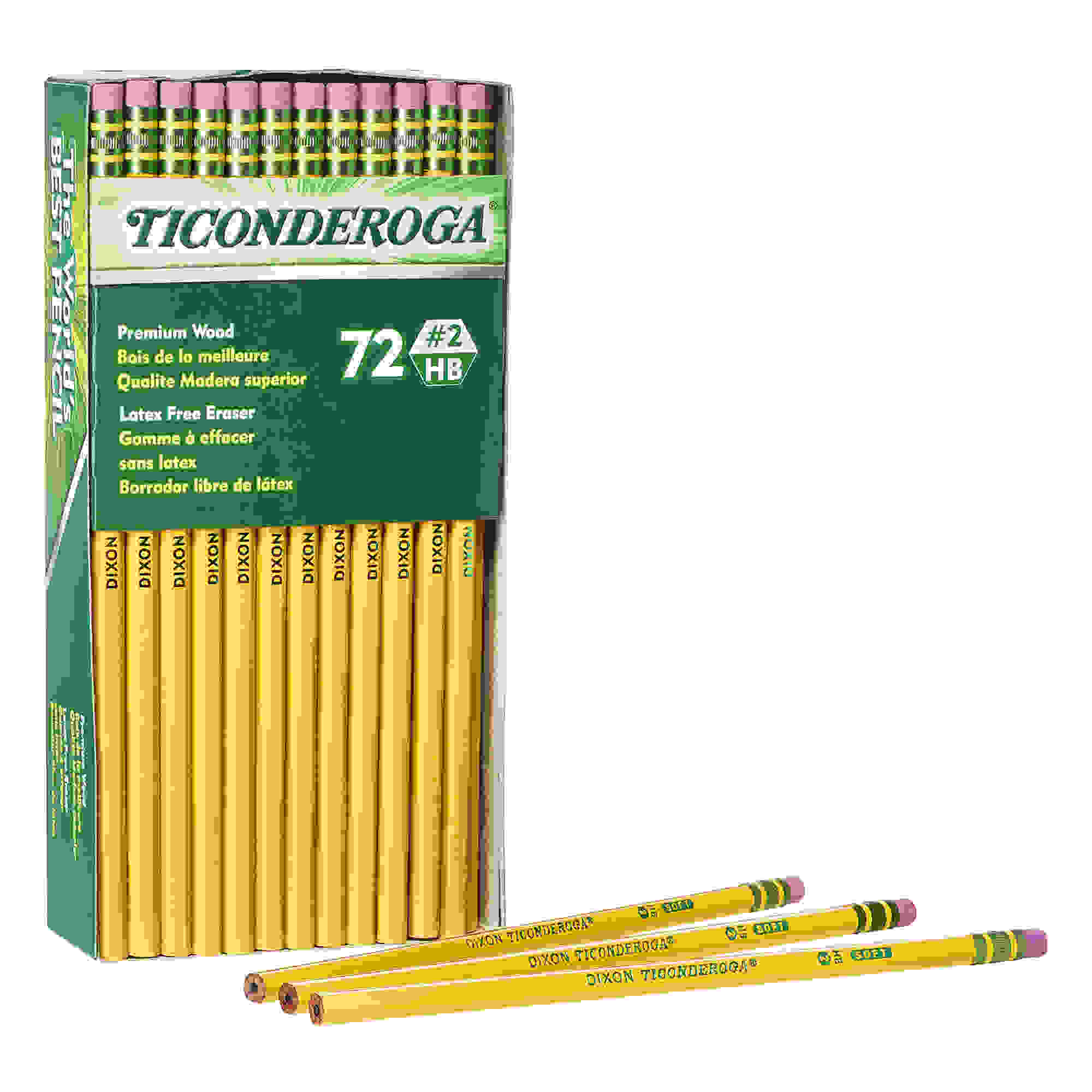 Ticonderoga No. 2 Woodcase Pencils - #2 Lead - Yellow Wood Barrel - 72 / Box
