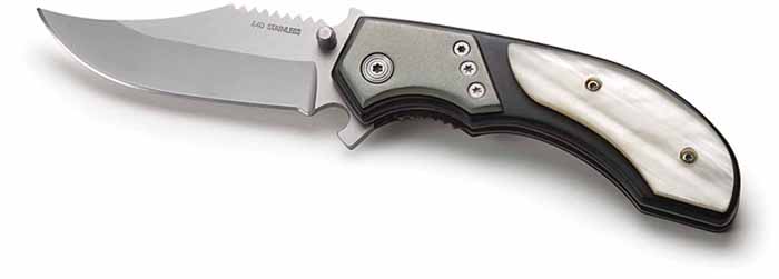 Pocket Knife 3.5" Blade Grey Resin Trim