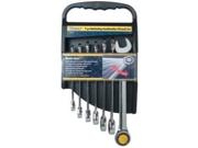 7 Piece Metric Ratchet Combo Wrench Set 8Mm-18Mm
