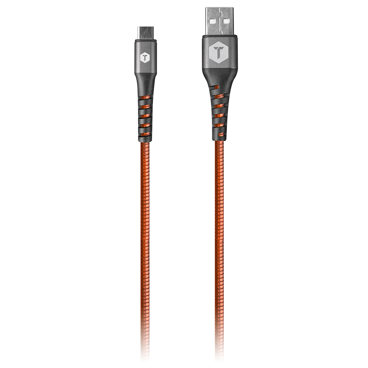 Tough Tested 2-Foot Armor-Flex Type C to A Cable 2FT TTAMC2C2A Super Durable Power Cord for Phone Tablet-Orange
