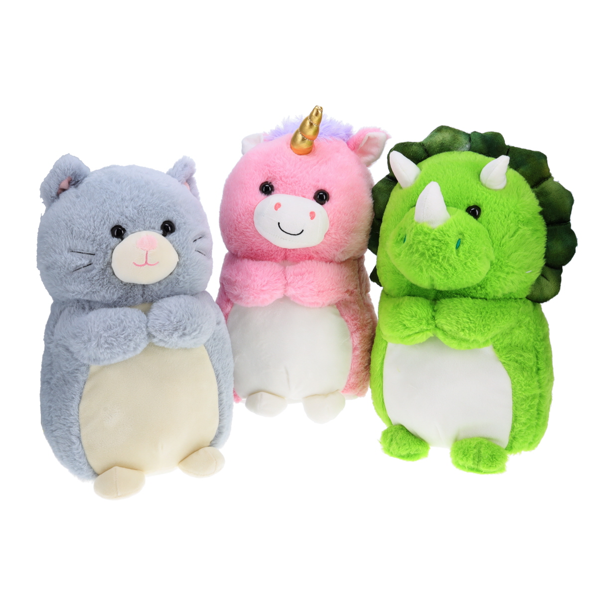 Treasure Cove K1843813 13-Inch Chubby Animal Plush Assortment Round Stuffed Animal Toys Gifts for Kids Assorted