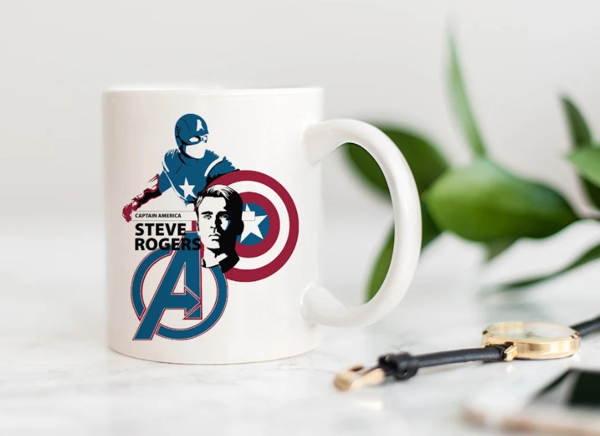 Hero Inspired Coffee Mug - Captain | By Trebreh Designs - Gold Plated Handle