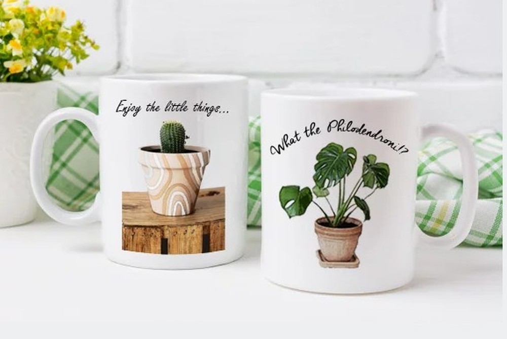 Watercolor Succulent Ceramic Coffee Mug | By Trebreh Designs