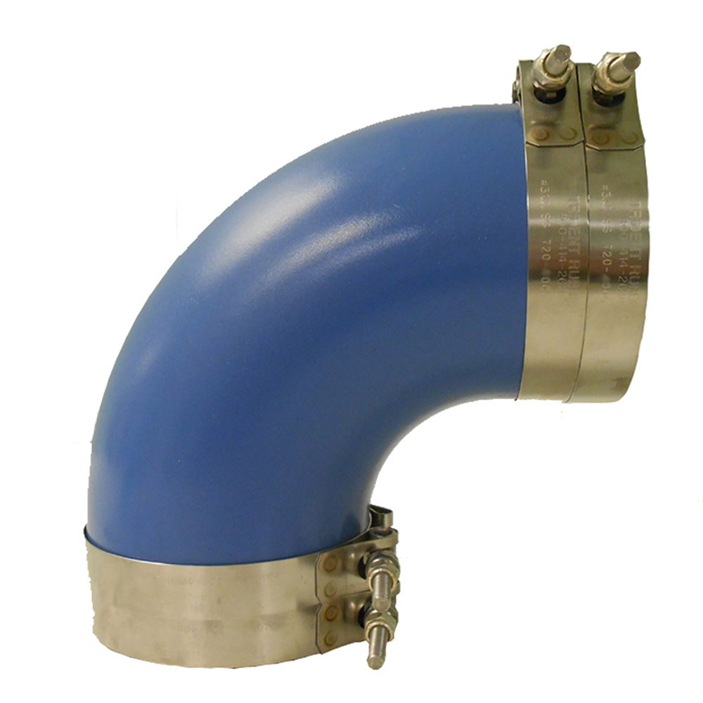 Trident Marine 3" ID 90-Degree Blue Silicone Molded Wet Exhaust Elbow w/4 T-Bolt Clamps