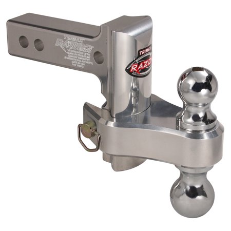 TRIMAX RAZOR 4IN ALUMINUM ADJUSTABLE HITCH - DUAL HITCH BALLS AND RECEIVER ADJUSTMENT PIN