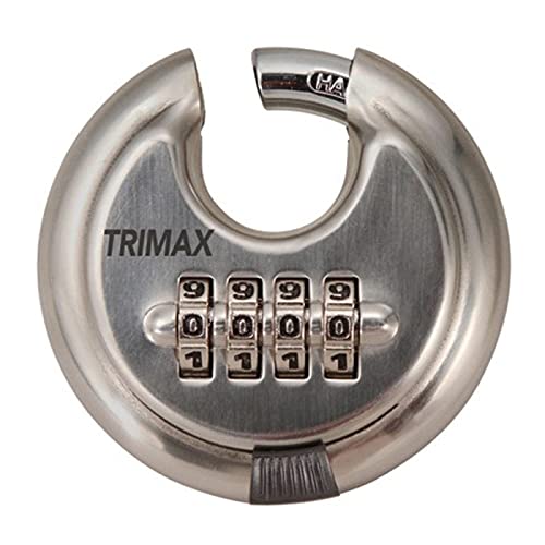 Trimax Stainless Steel 70Mm Round Disc Padlock With Combination-Resettable Lock