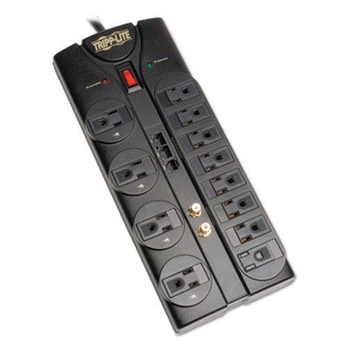 Tripp Lite Protect It! 12-Outlet Surge Protector, 8 ft. (2.43 m) Cord, 2880 Joules, Tel/Modem/Coaxial/Ethernet Protection - 12 x