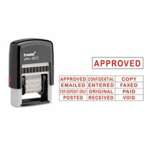 Trodat U.S. Stamp & Sign 12 Message Stamp - Message Stamp - "APPROVED, CONFIDENTIAL, COPY, EMAILED, ENTERED, FAXED, FOR DEPOSIT 