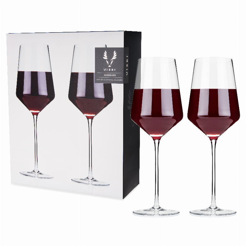 Angled Crystal Bordeaux Glasses By Viski