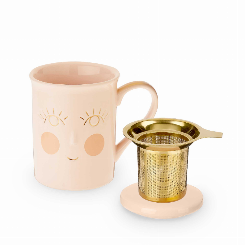 Annette Hello Beautiful Ceramic Tea Mug & Infuser By Pinky