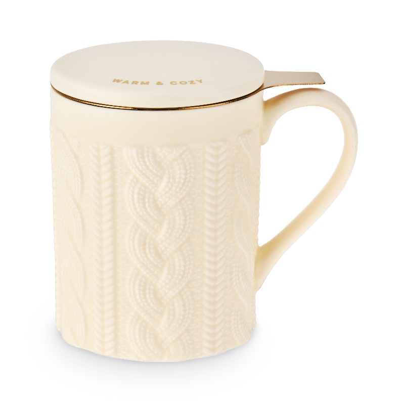 Annette Knit Ceramic Tea Mug & Infuser By Pinky Up