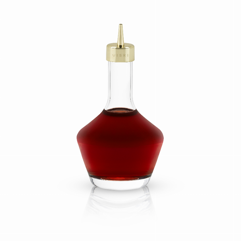 Bitters Bottle With Gold Dasher Top By Viski