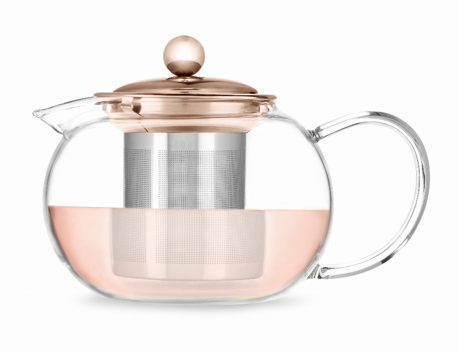Candace Rose Gold Glass Teapot & Infuser By Pinky Up