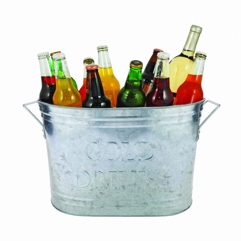 Cold Drinks Galvanized Metal Tub By Twine