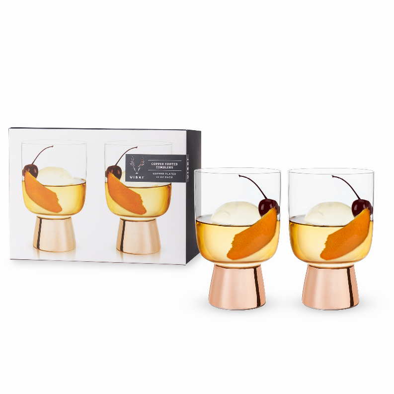 Copper Footed Tumblers By Viski
