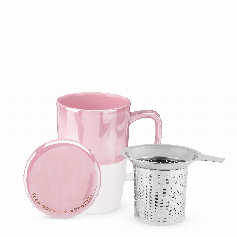 Delia Pink Tea Mug & Infuser By Pinky Up