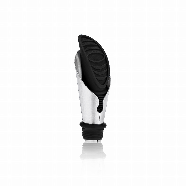 Duo Bottle Stopper And Pour Spout In Black By True