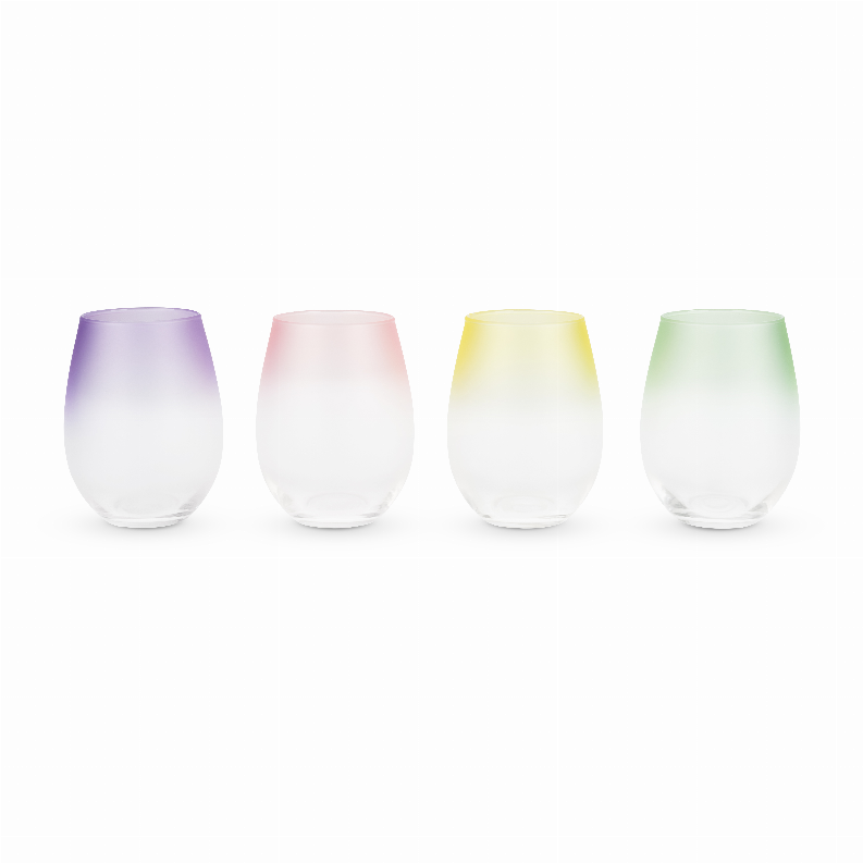 Frosted: Ombre Stemless Wine Glasses By Blush