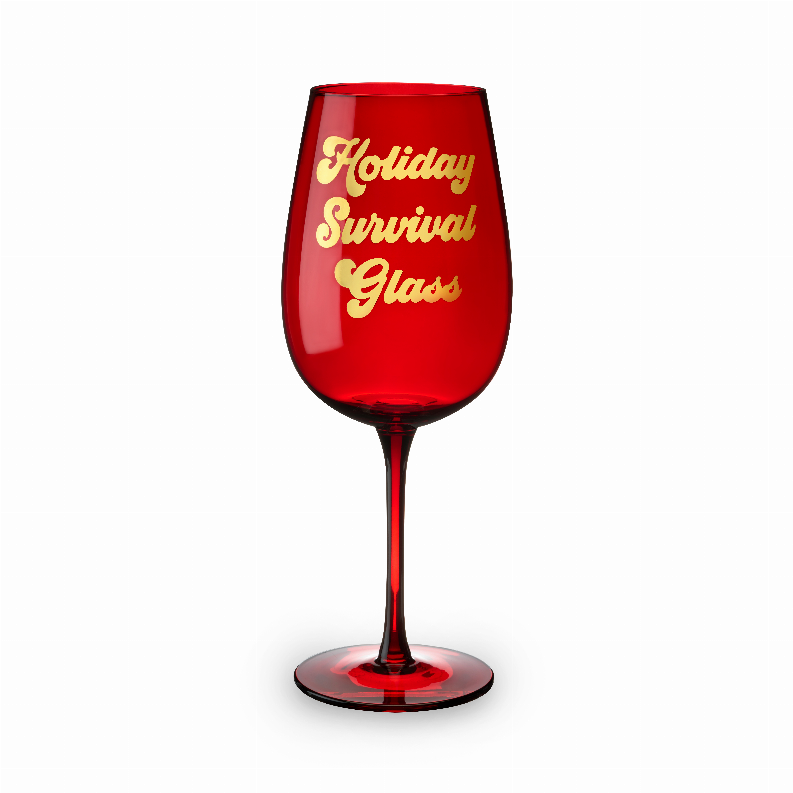 Holiday Survival Glass Full Bottle Wine Glass By Blush