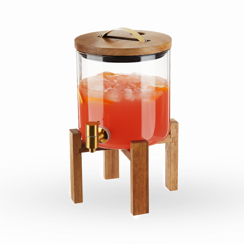 Modern Manor Wood & Glass Drink Dispenser by Twine Living