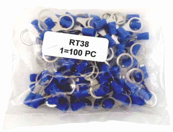 3/8" Ring Terminal 16-14Awg (100 Pack)