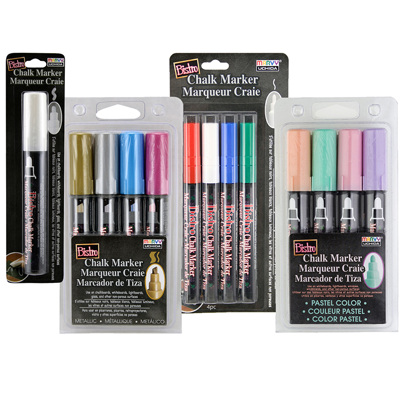 Bistro Chalk Markers, Chisel, Fine & Broad Tip, 13 Color Set