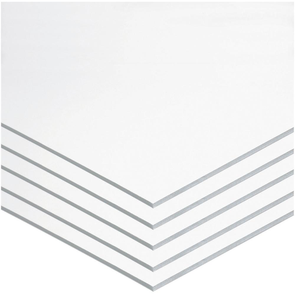 UCreate Foam Board - Mounting, Classroom, Craft, Frame, Display, School Project - 22" x 28"187.5 mil - 5 / Carton - White - Poly