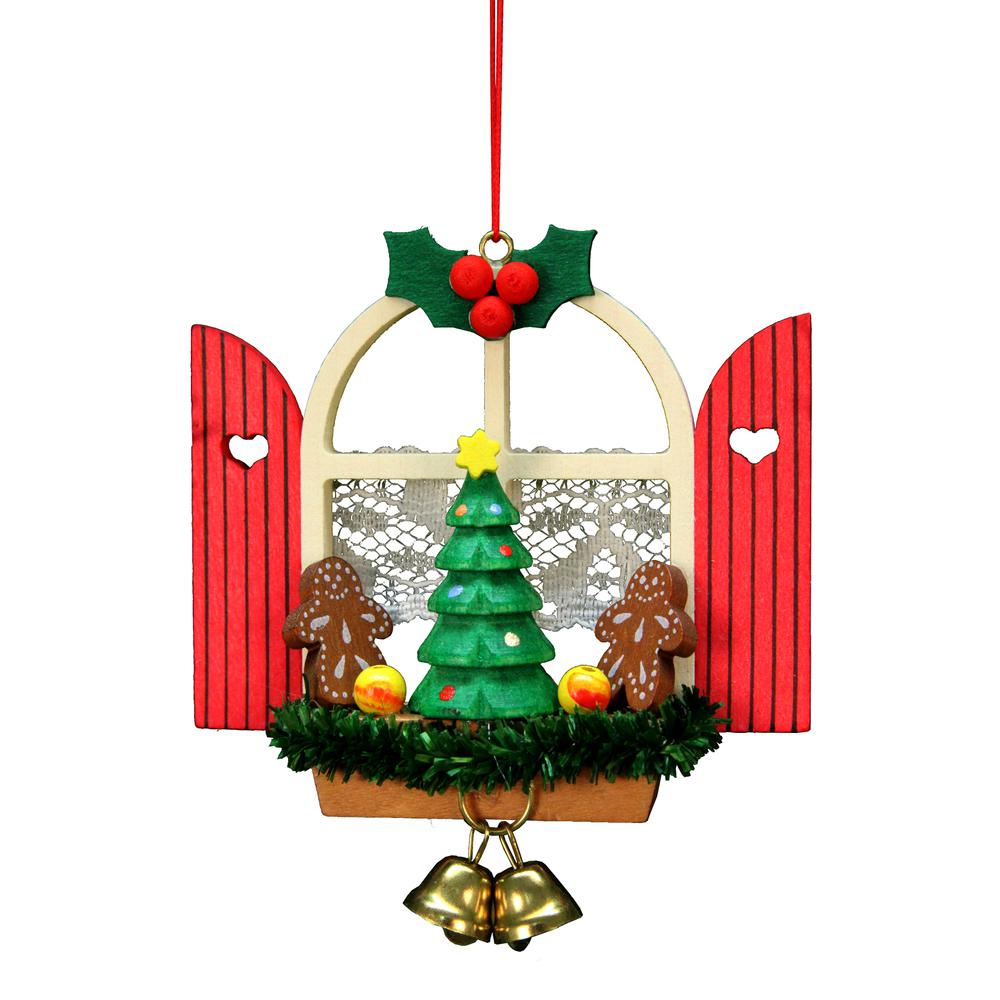 Christian Ulbricht Ornament - Window with Gingerbread - 3"H x 3"W x 1"D