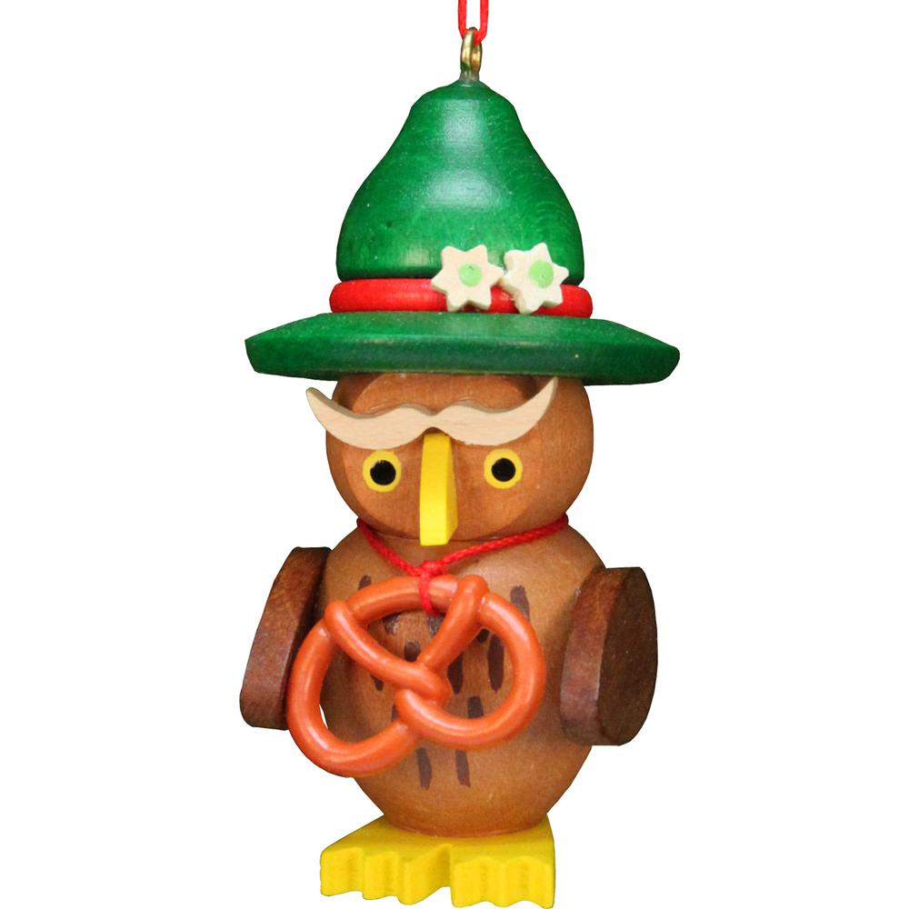 Christian Ulbricht Ornament - Owl Bavarian - 2.5"H x 1.5"W x 1.25"D