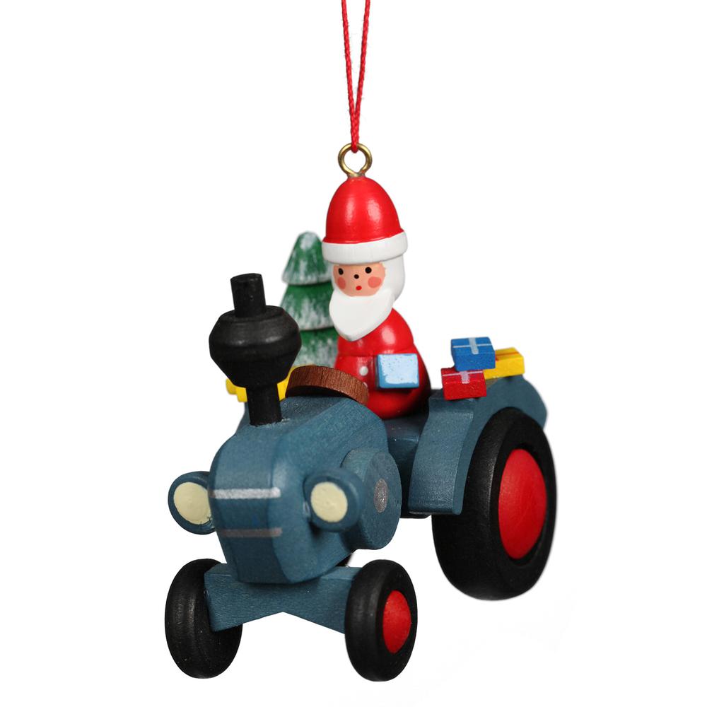 Christian Ulbricht Ornament - Tractor With Santa - 2.5"H x 2"W x 1"D