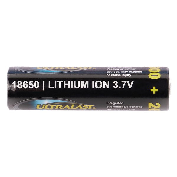 Ultralast UL1865-26-1P 2,600 mAh 18650 Retail Blister-Carded Batteries (Single Pack)