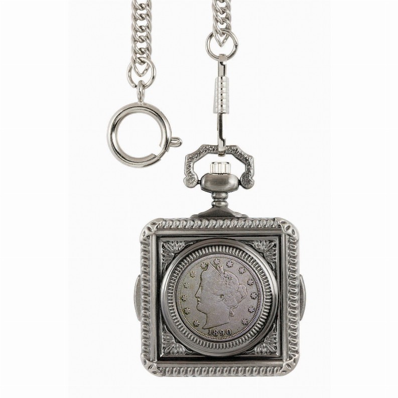 1800's Liberty Nickel Coin Pocket Watch