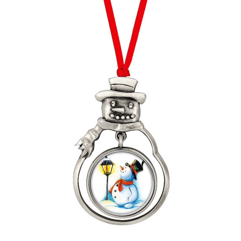 JFK Half Dollar Snowman Ornament With Colorized Coin