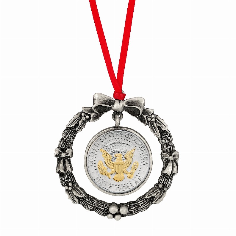 Presidential Seal 2 Tone JFK Half Dollar Ornament