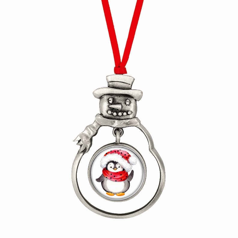 Snow Man Ornament With Colorized Quarter Coin