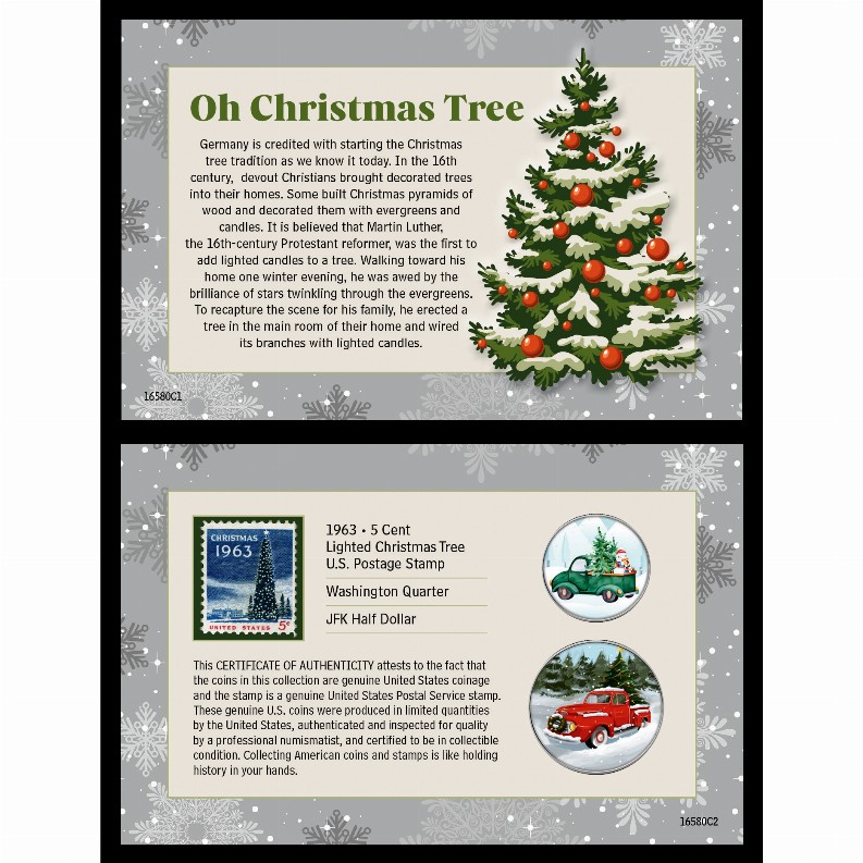 The History of The Christmas Tree Coin and Stamp Set