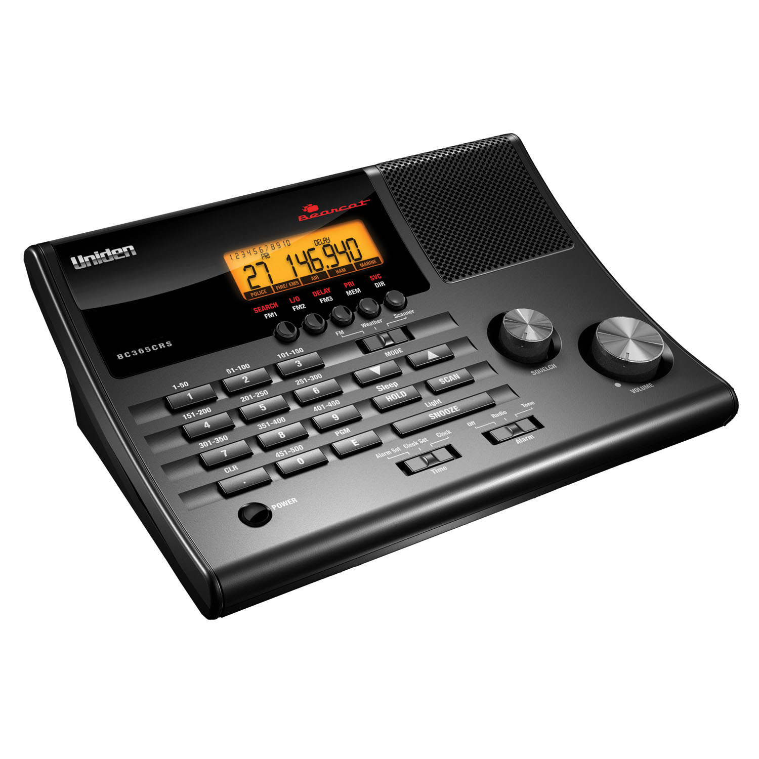 Uniden - 500 Channel Desktop Scanner With Built-In Fm Radio, Alarm Clock, Noaa Weather With Scan & Alert, Pre-Programmed Service