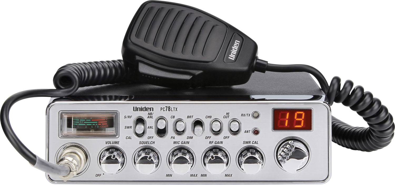 Uniden 40 Channel Deluxe Cb Radio With Built-In Swr Bridge, Front 4 Pin Microphone, Separate Rf & Mic Gain Controls, Pa, Bright/