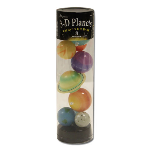 3-D Planets in a Tube, Glow in the dark