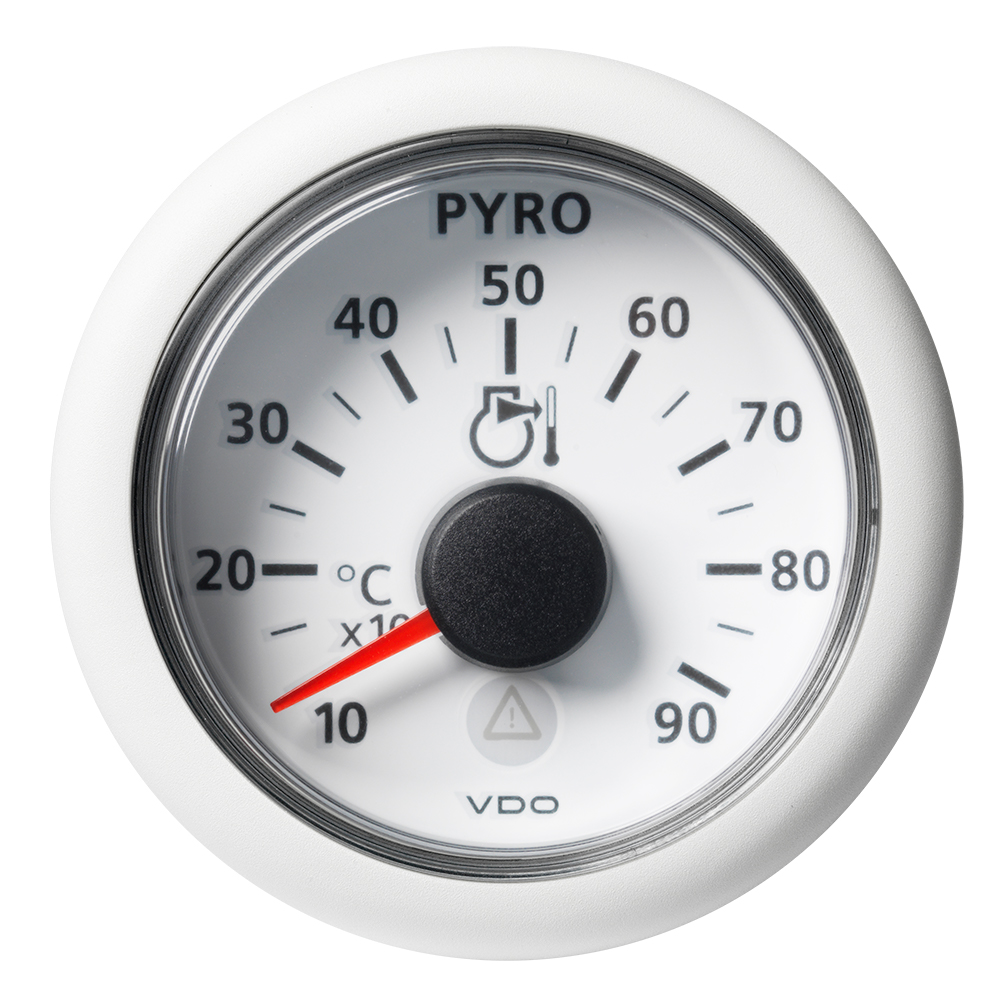 VDO Marine 2-1/16" (52MM) ViewLine Pyrometer - 900°C/1650°F - 8 to 32V - White Dial & Bezel