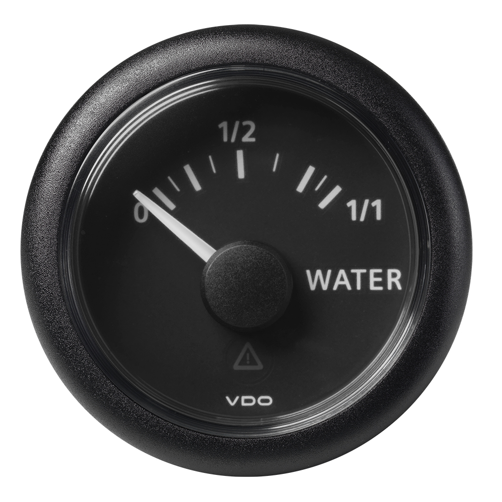 VDO Marine 2-1/16" (52mm) ViewLine Fresh Water Resistive 0-1/1 - 8-32V - 3-180 OHM - Black Dial & Round Bezel