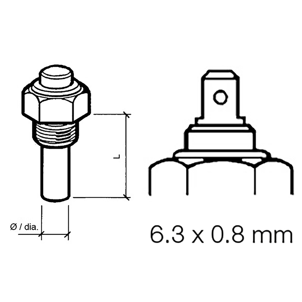 VDO Marine Engine Oil Temperature Sensor - Single Pole, Common Ground - 50-150°C/120-300°F - 6/24V - M14 x 1.5 Thread
