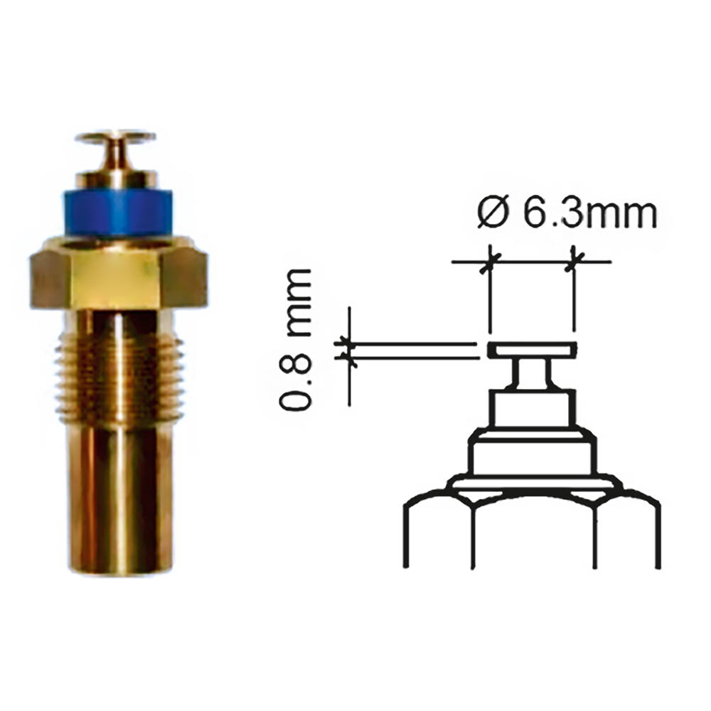VDO Marine Engine Oil Temperature Sensor - Single Pole, Spade Connect - 50-150°C/120-300°F - 6/24V - M10 x 1.5 Thread