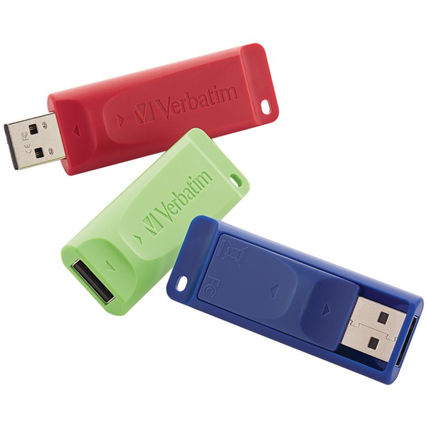 Verbatim 97002 4GB Store 'n' Go USB Flash Drives, 3 pk