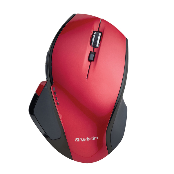 Verbatim 99021 Wireless 8-Button Deluxe Blue LED Mouse (Red)