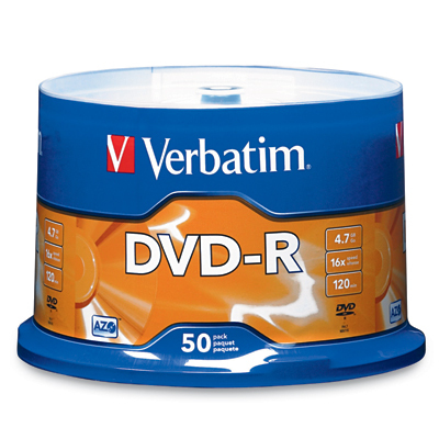 Verbatim 95101 4.7GB DVD-Rs (50-ct Spindle)