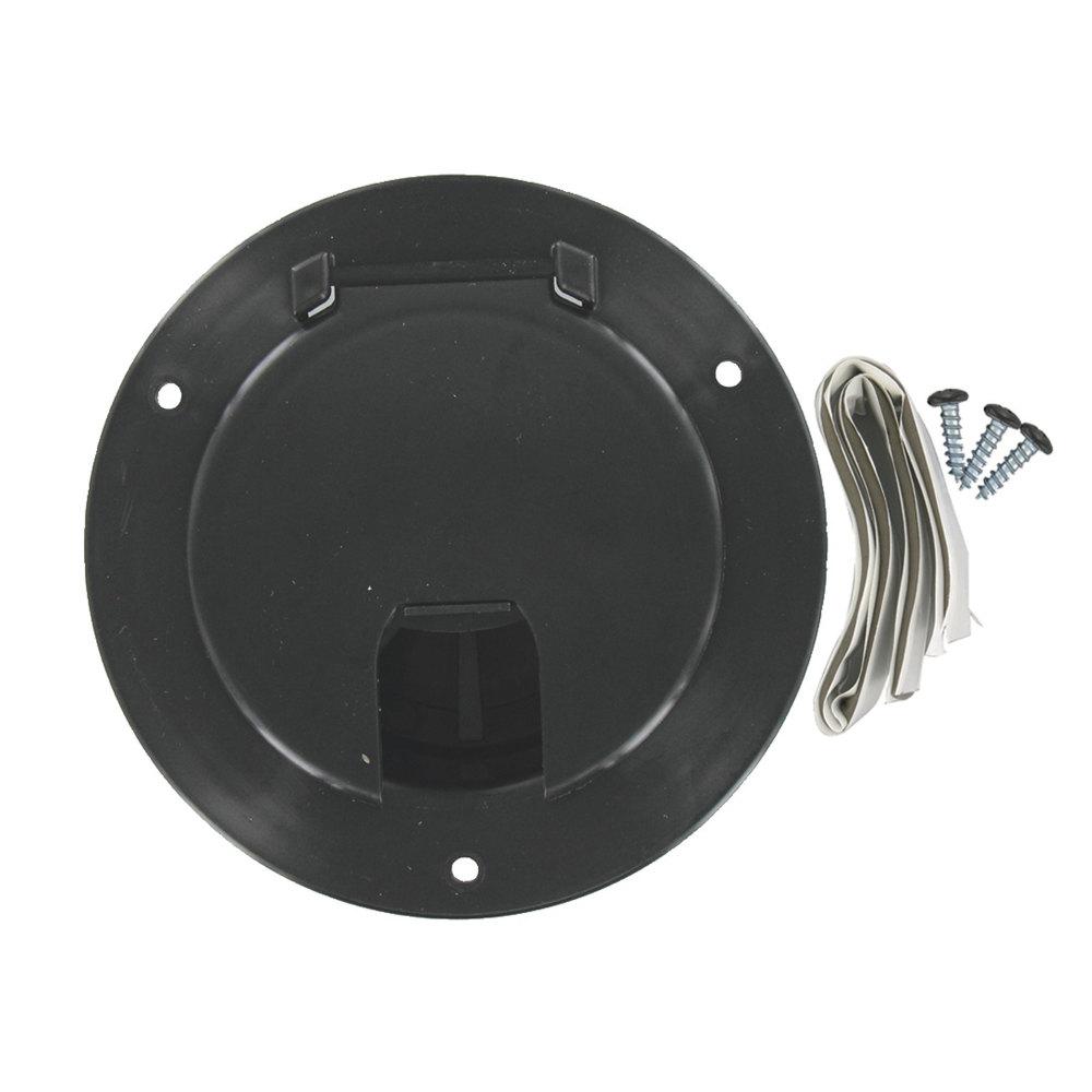 Cable Hatch, Large Round, Black, Carded
