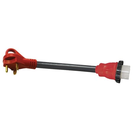 30Am-50Af Detach Adapter Cord W/Handle, 12In, Red, Carded