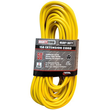 15A 14/3 Extension Cord, 50Ft, Carded