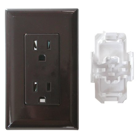 15 Amp Decor Receptacle With Cover - Brown